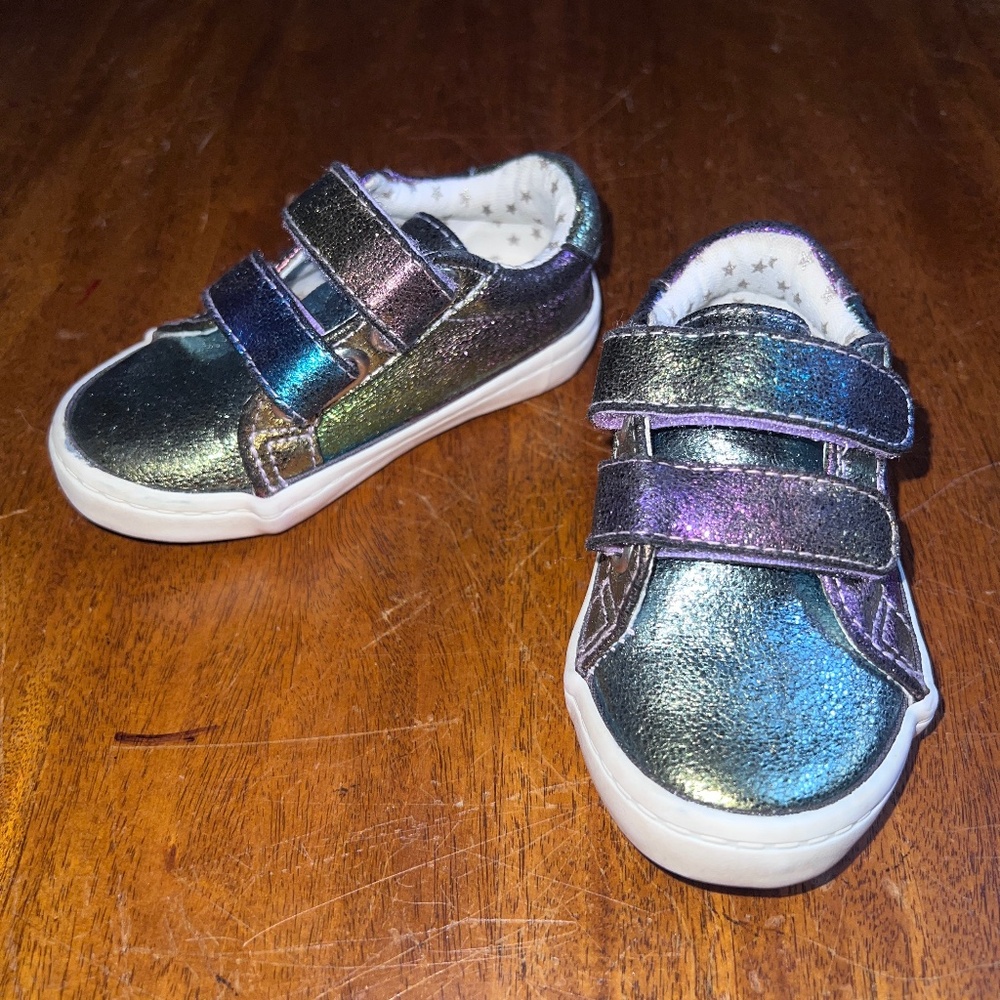 Cat & Jack Rainbow Metallic Hook & Loop Closure Sneakers